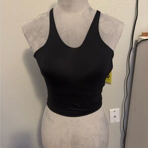 Athletic Works Black Fitted Scoop Neck Tank Top, Sz S